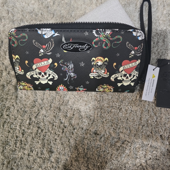 Ed Hardy Multicolor Tattoo Design Wallet